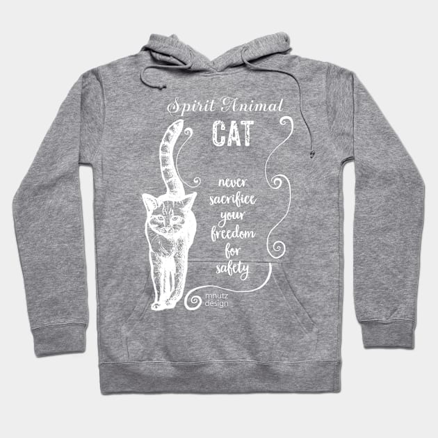 Spirit animal Cat white Hoodie by mnutz